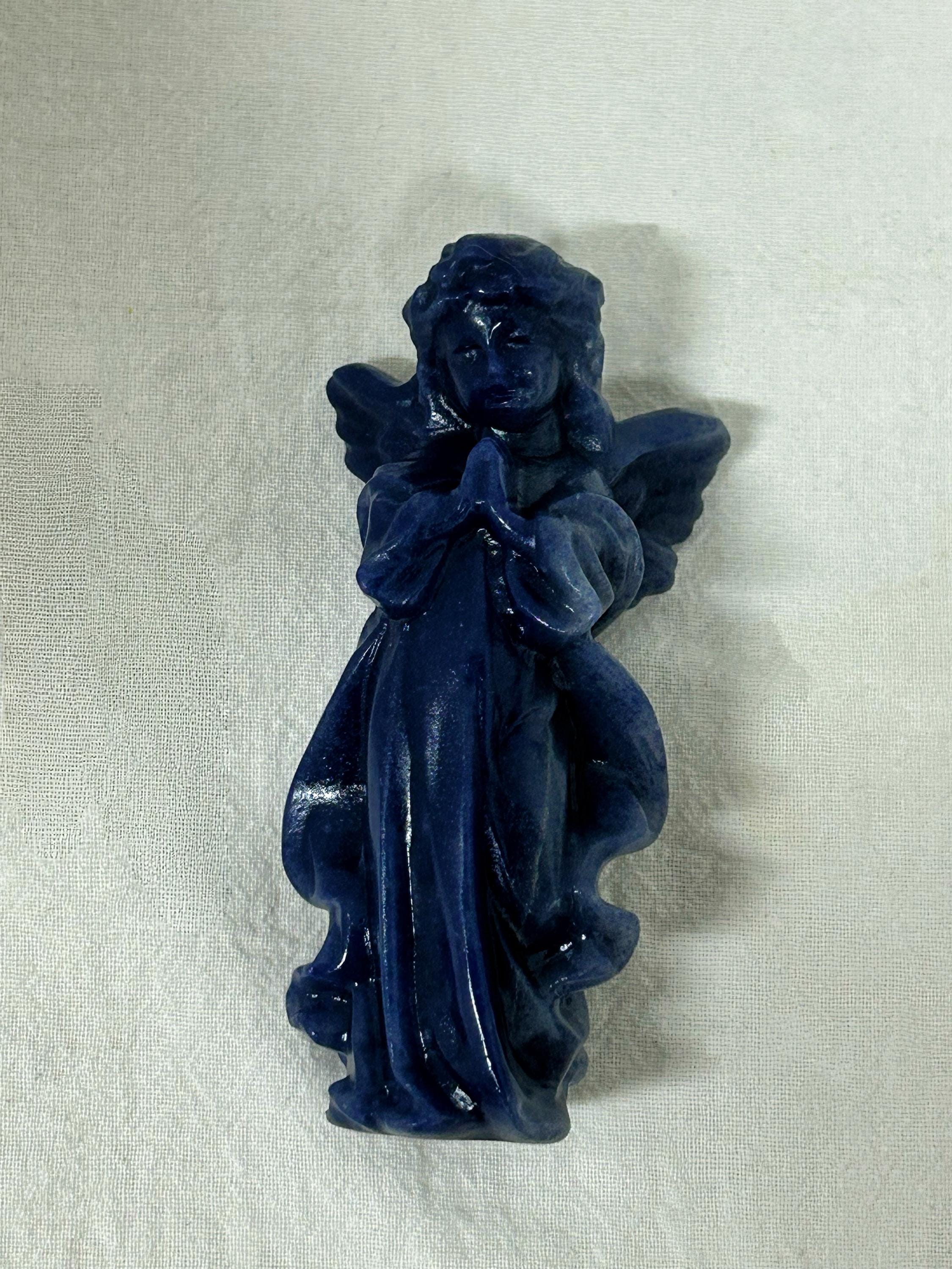 Natural Gemstone Carved Angel Statue, Polished Crystal Figurine, Spiritual Decor