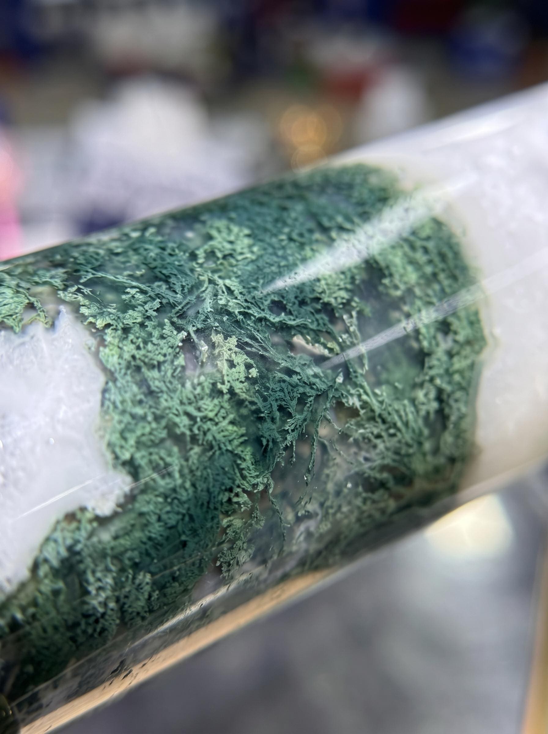 Moss Agate Massage Wand Natural Polished Crystal Healing Tool Reiki Meditation Gift
