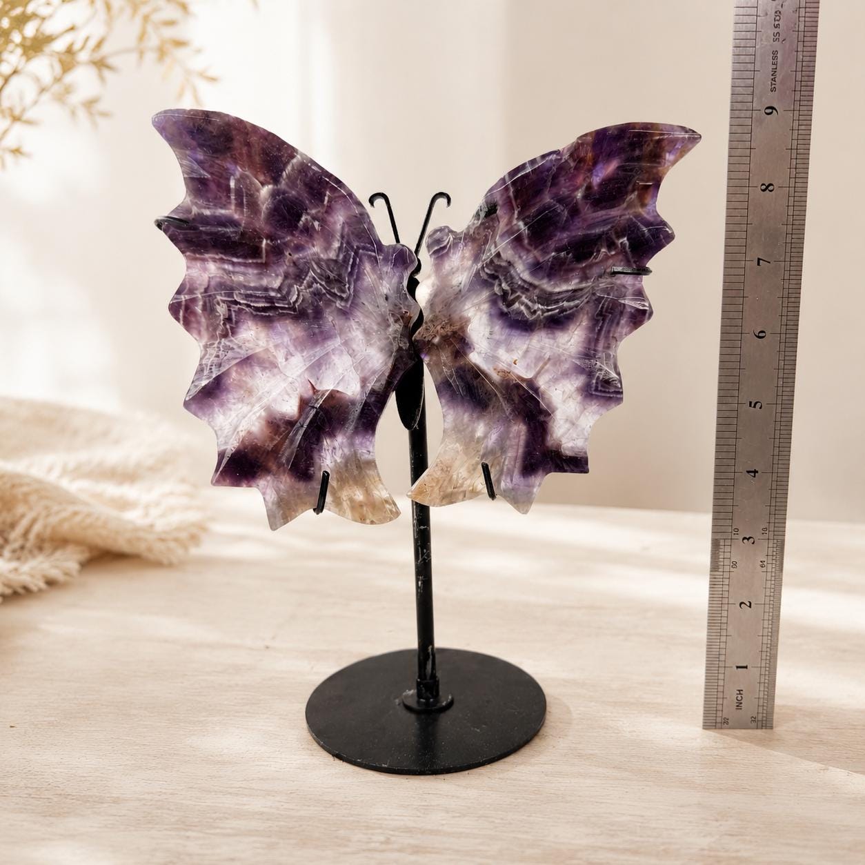 Handmade Natural Gemstone Butterfly Sculpture, Crystal Decor, Spiritual Ornament