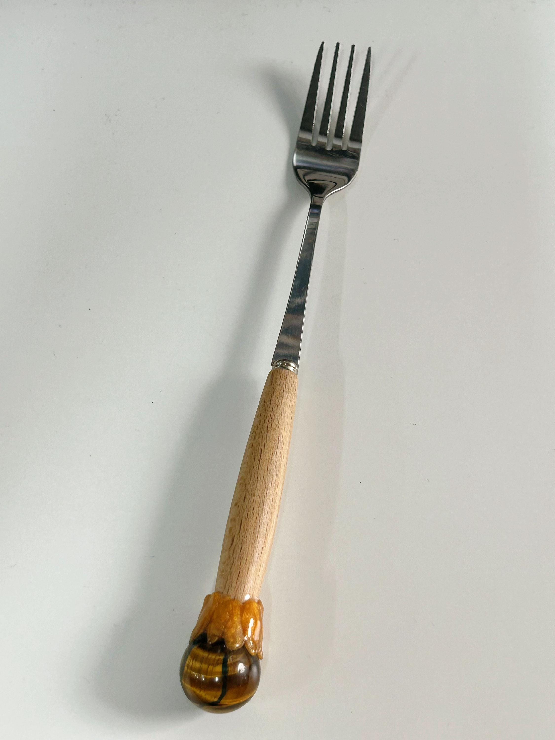 Crystal Handled Fork , Decorative Ritual Utensils, Spiritual Home Decor