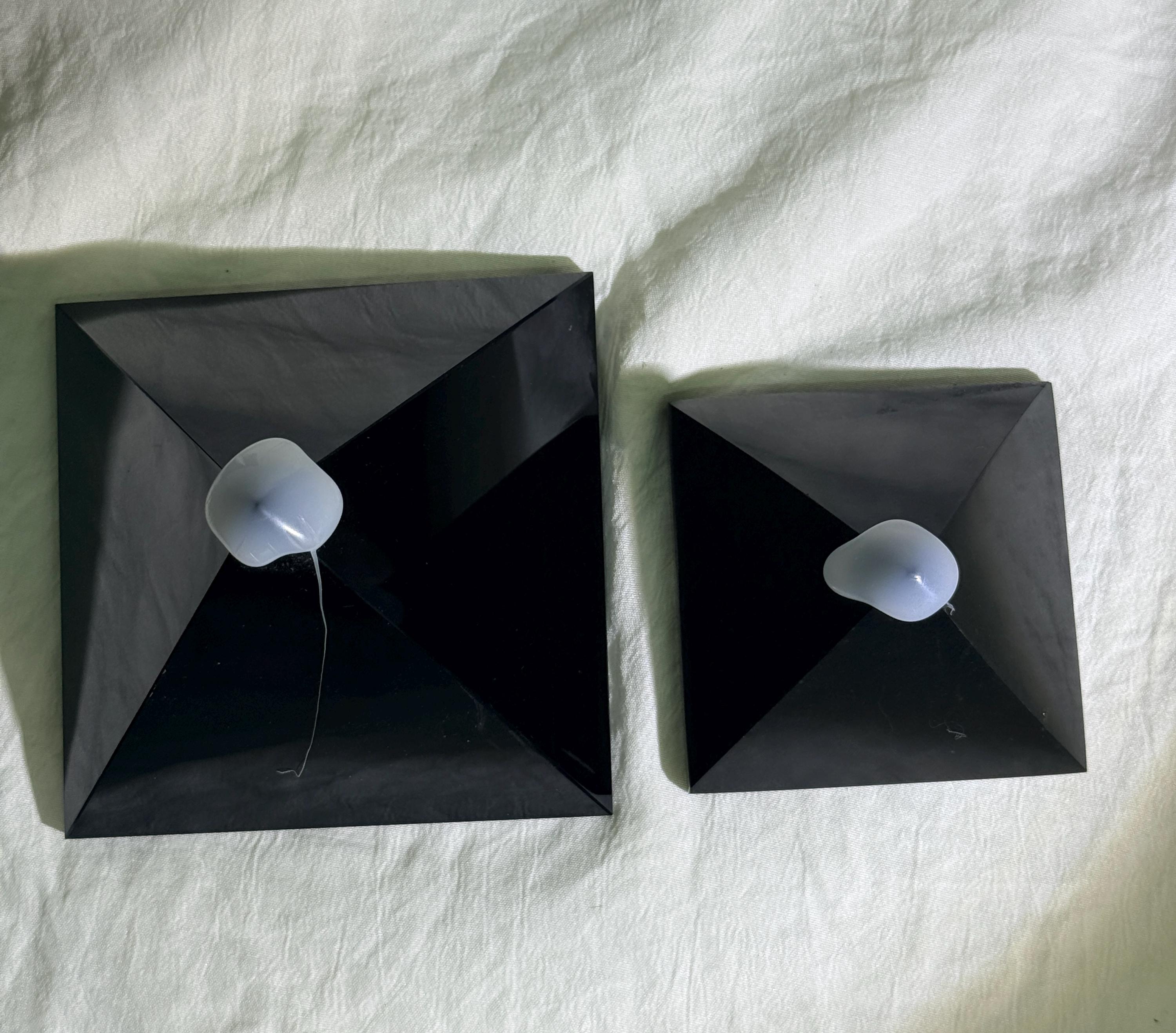 Black Obsidian Crystal Shapes Sphere Pyramid Scrying  Wand Witchy Altar Decor