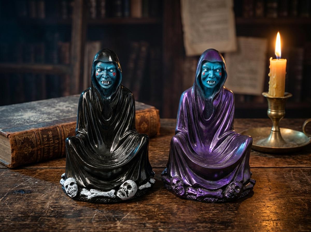 Wizard Statue, Gothic Figurine, Mystical Fantasy Decor, Dark Fantasy Sculpture, Occult Style Gift