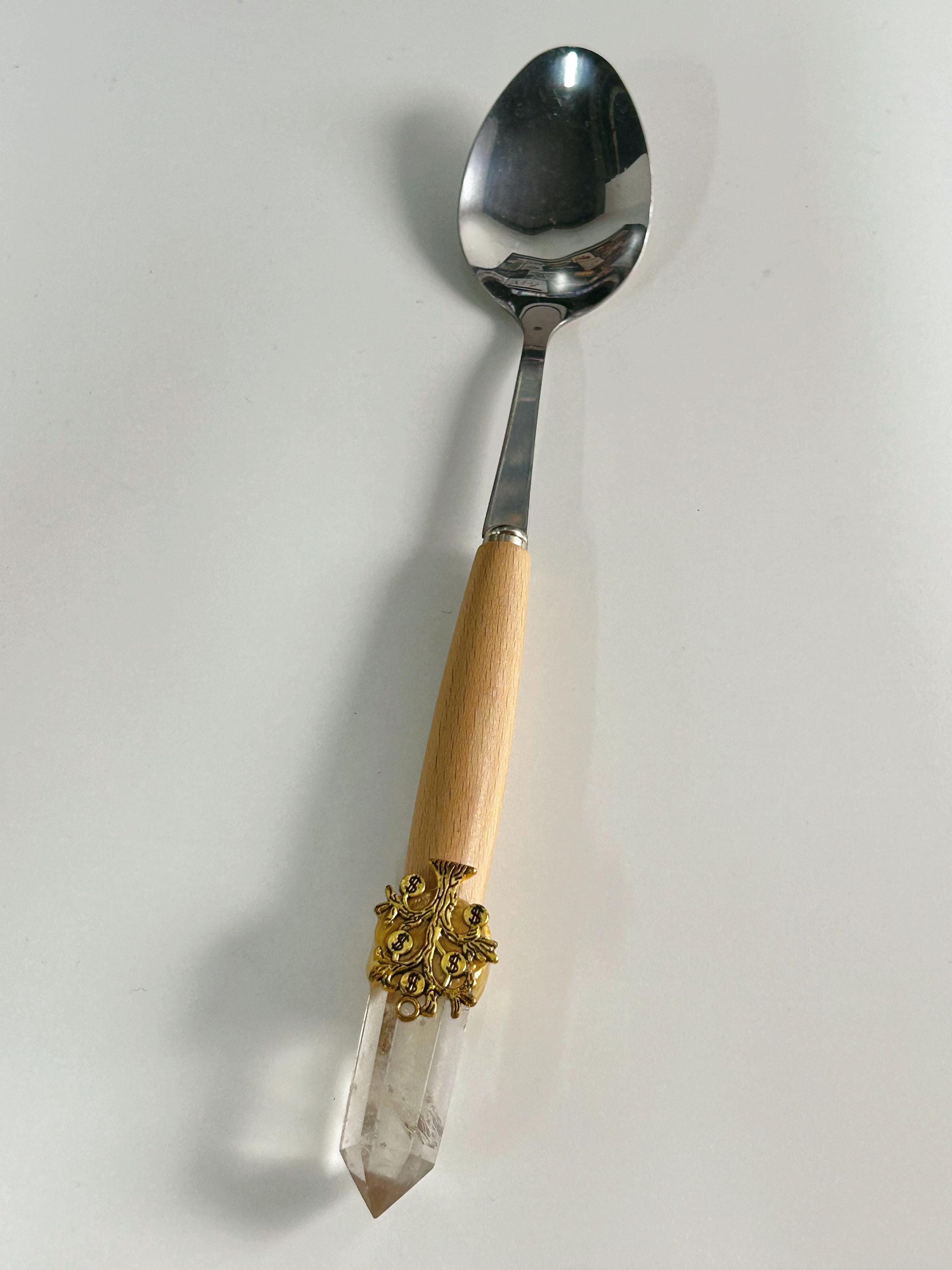 Crystal Handled Fork , Decorative Ritual Utensils, Spiritual Home Decor