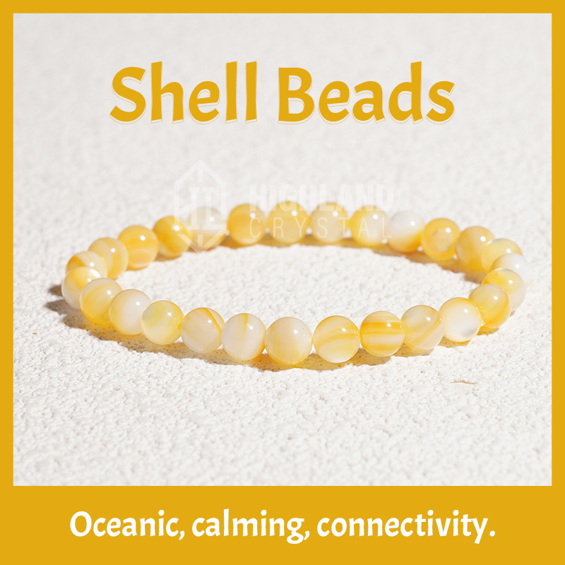 Shell Beads Bracelet Gemstone Beaded Stretch Crystal Bracelets