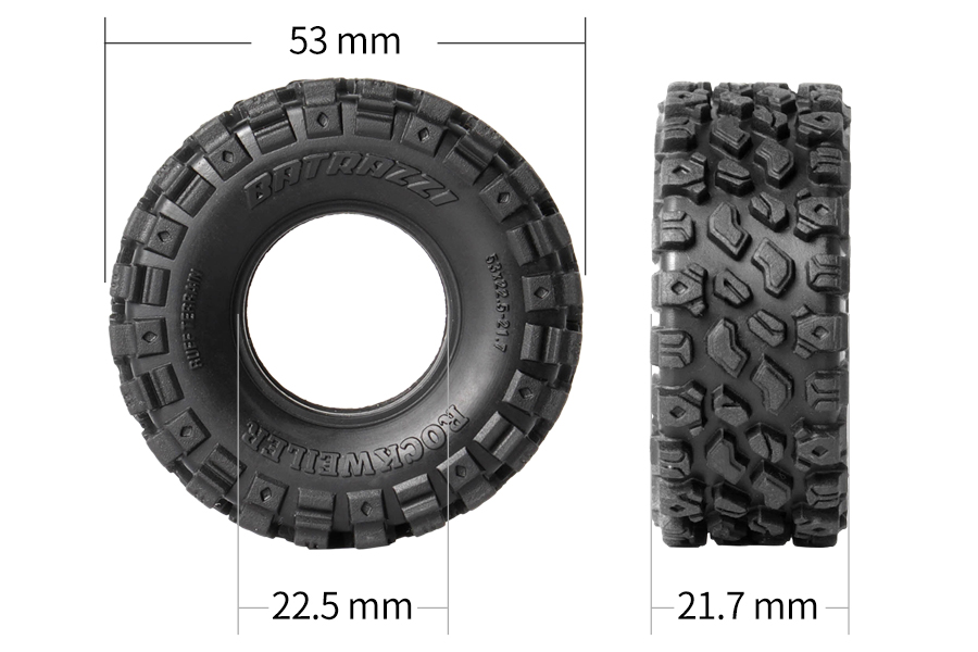 Batrazzi 53*21.7mm Rockweiler 0.9” R/T Tires (4pcs)