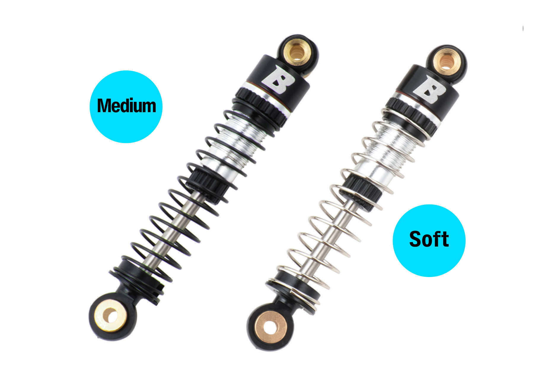 BATRAZZI 45mm Oil-filled Aluminum Shocks with Quick-Release for FMS FCX24 & FCX18 Silver (4pcs)