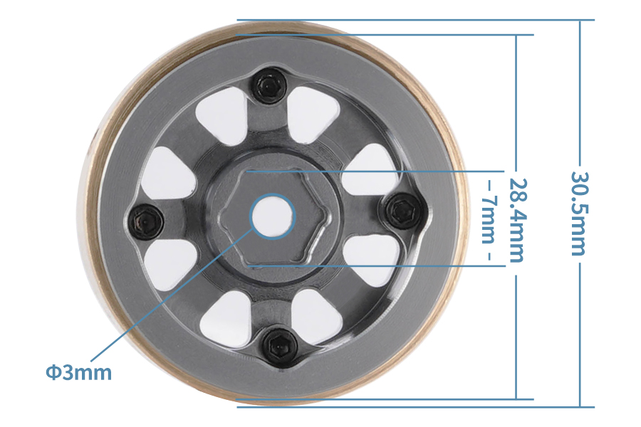 BATRAZZI Aluminum 1.0” V-Spoke Beadlock Wheels (4 pcs)