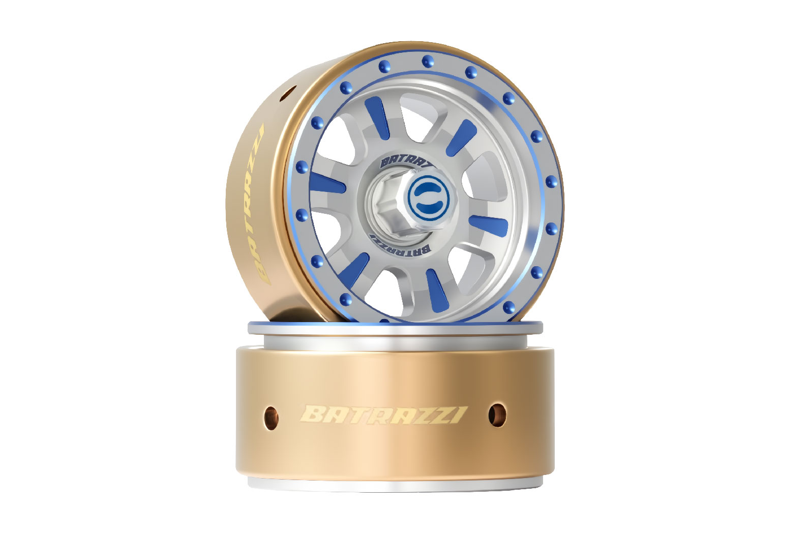 BATRAZZI Aluminum 1.2” Rogue Beadlock Wheels Silver (2pcs)