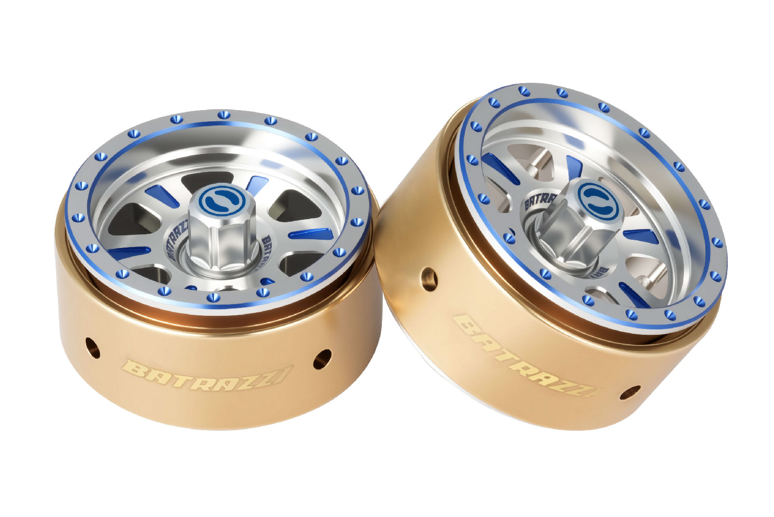 BATRAZZI Aluminum 1.2” Rogue Beadlock Wheels Silver (2pcs)