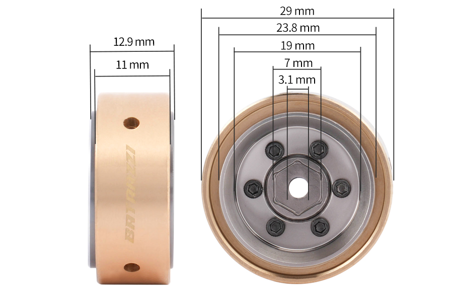 BATRAZZI Aluminum 0.8” Sheriff Beadlock Wheels (4pcs)