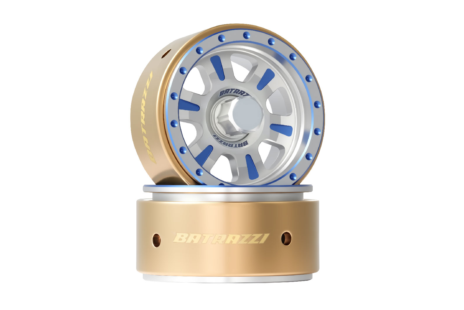 BATRAZZI Aluminum 1.2” Rogue Beadlock Wheels Silver (2pcs)