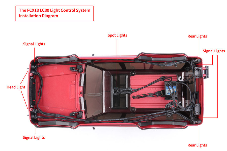 Batrazzi Light Control System Set for Ctrl Frk Brushless System for FCX18 LC80