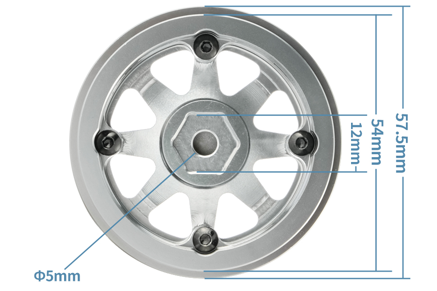 BATRAZZI Aluminum 1.9” V-Spoke Beadlock Wheels (2pcs)