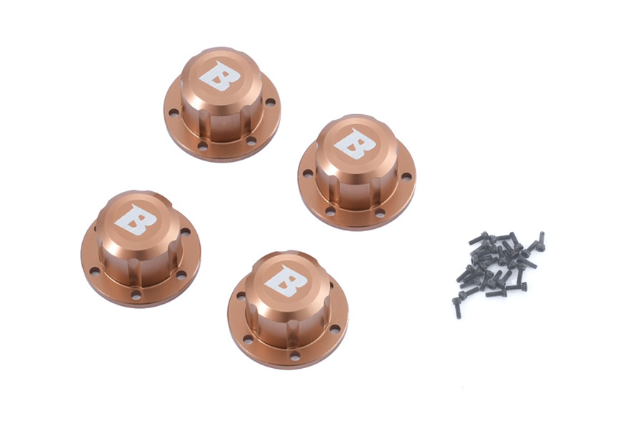 BATRAZZI Aluminum Hub Covers for 1.9" Wheels Gold (4pcs)