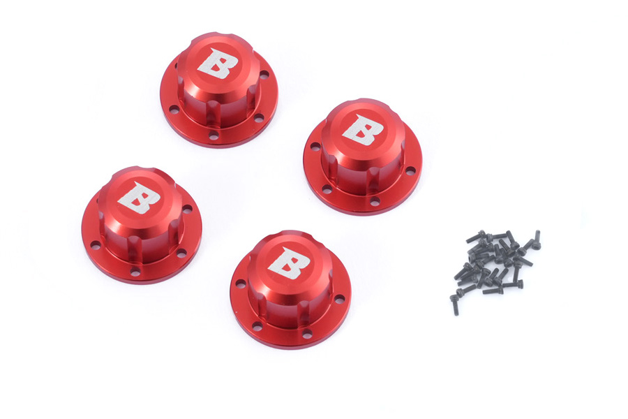 BATRAZZI Aluminum Hub Covers for 1.9" Wheels Red (4pcs)