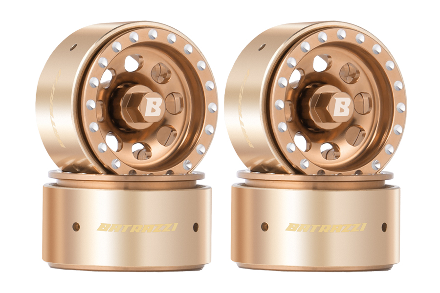 BATRAZZI Aluminum 1.0" D-Hole Beadlock Wheels Gold (4pcs)