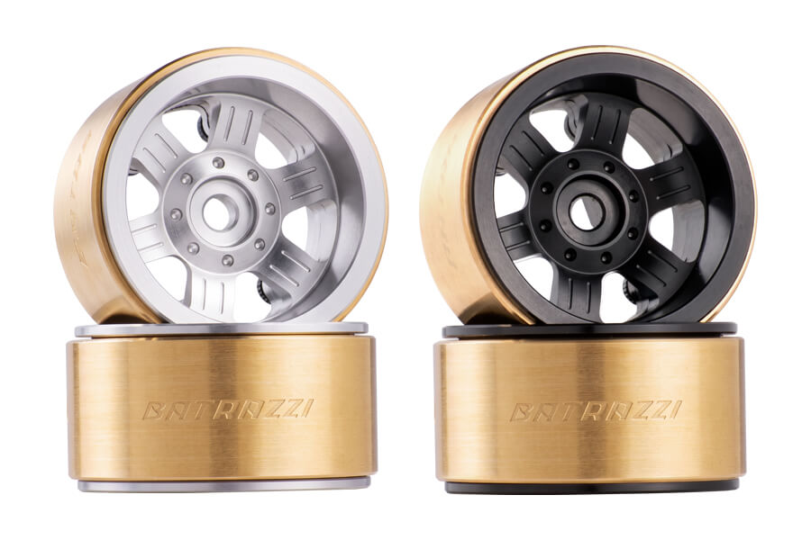 BATRAZZI Aluminum 0.7" Broadside 8-Lug Beadlock Wheels for Axial SCX30 (4pcs)