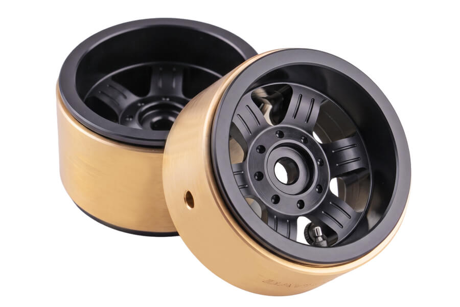 BATRAZZI Aluminum 0.7" Broadside 8-Lug Beadlock Wheels for Axial SCX30 (4pcs)