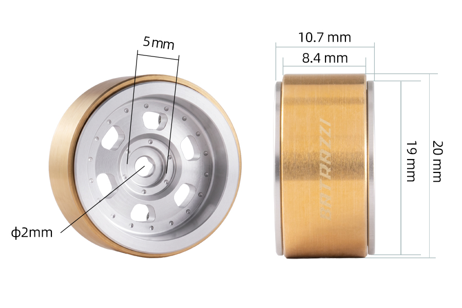 BATRAZZI Aluminum 0.7" Core_X Beadlock Wheels for Axial SCX30 (4pcs)