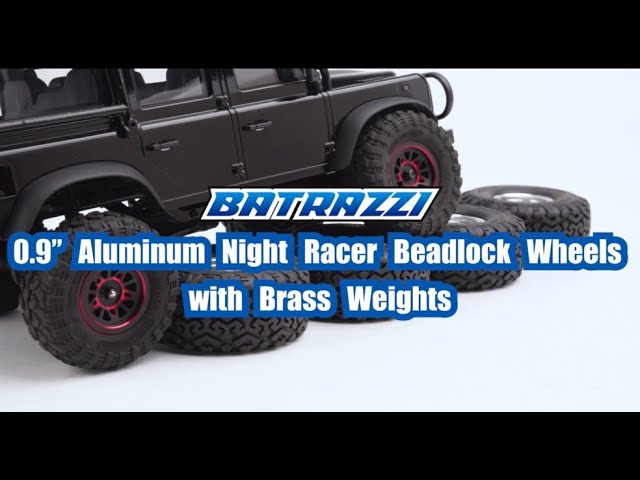 Batrazzi 0.9” Aluminum Night Racer Beadlock Wheels with Brass Weights (4pcs)