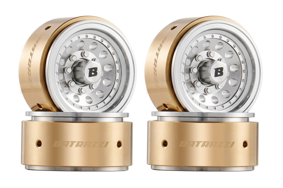 BATRAZZI Aluminum 1.2” Revolver Beadlock Wheels 4pcs (Silver)