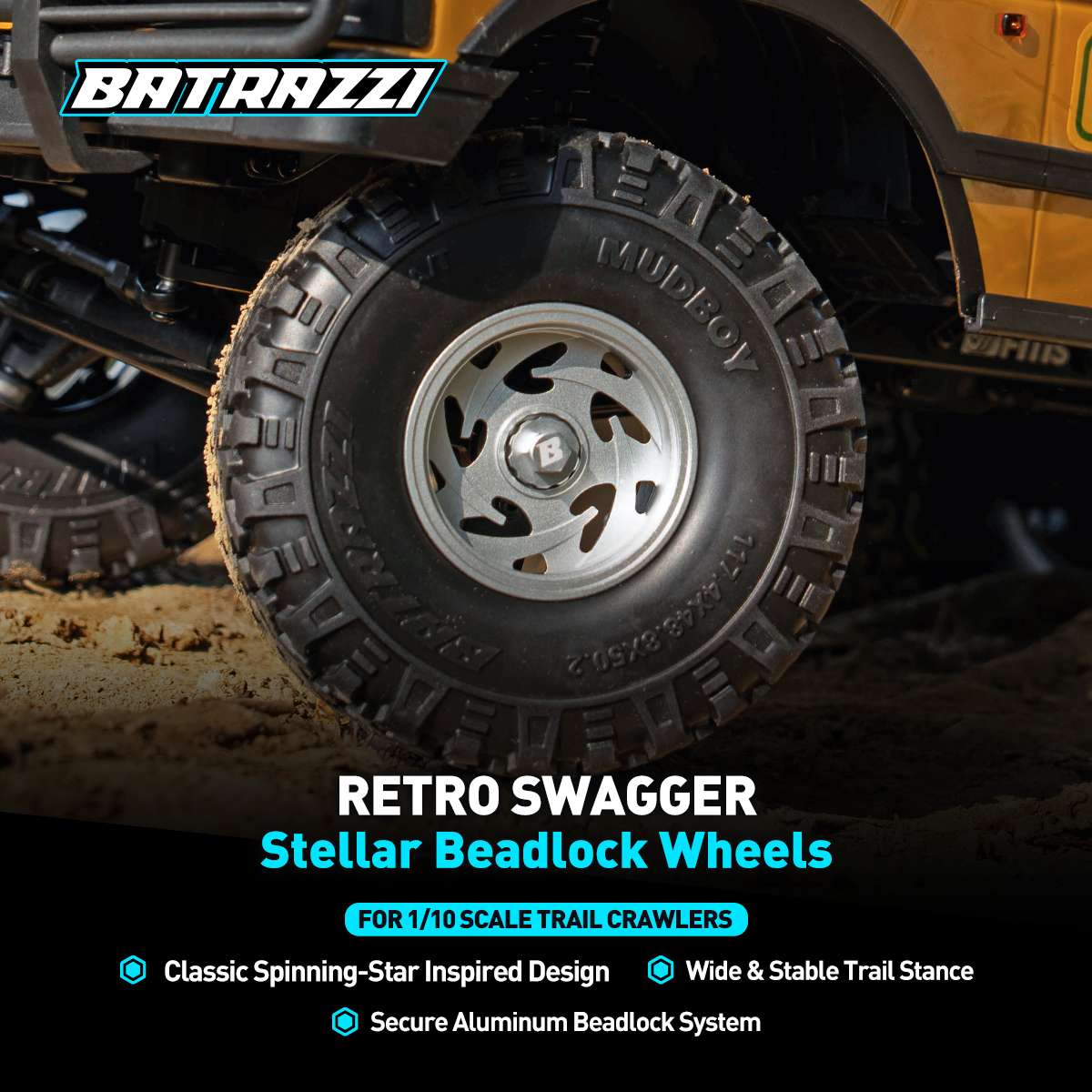 BATRAZZI Aluminum 1.9" Stellar Beadlock Wheels (2pcs)
