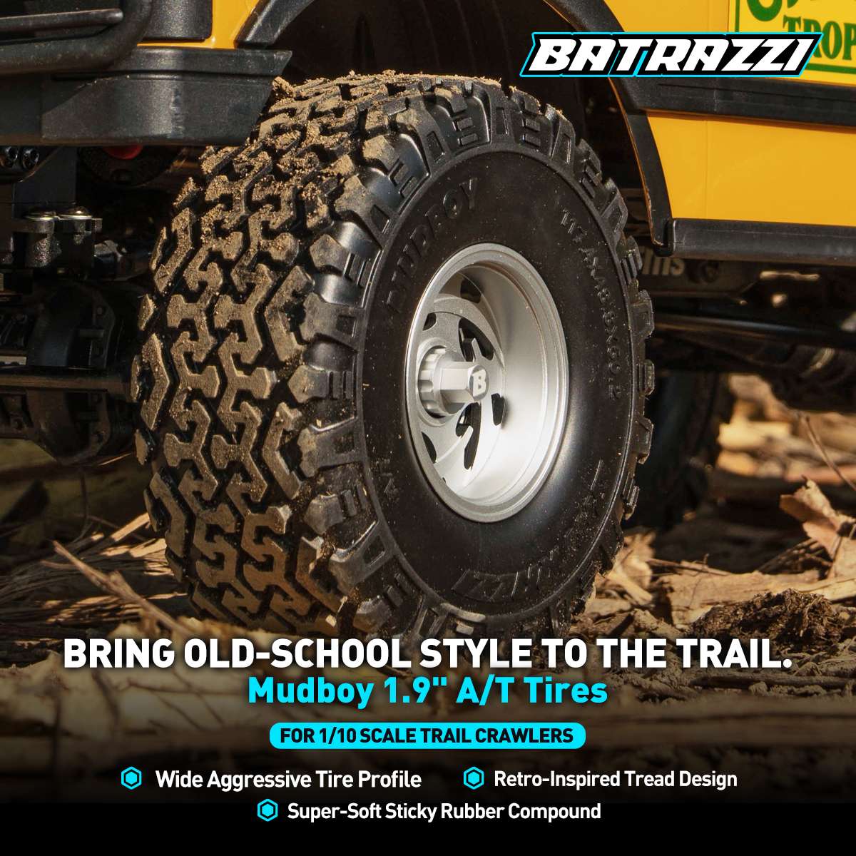 BATRAZZI 117.4*50.2mm Mudboy 1.9" A/T Tires (2pcs)