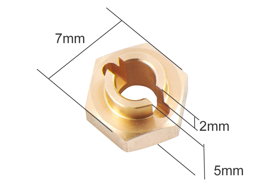 Batrazzi Brass 7mm Wheel Hex Hub Adapter for FCX24M (4pcs)