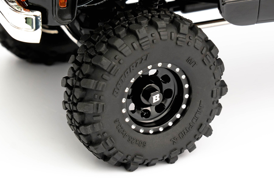 BATRAZZI Aluminum 1.0" D-Hole Beadlock Wheels Black (4pcs)