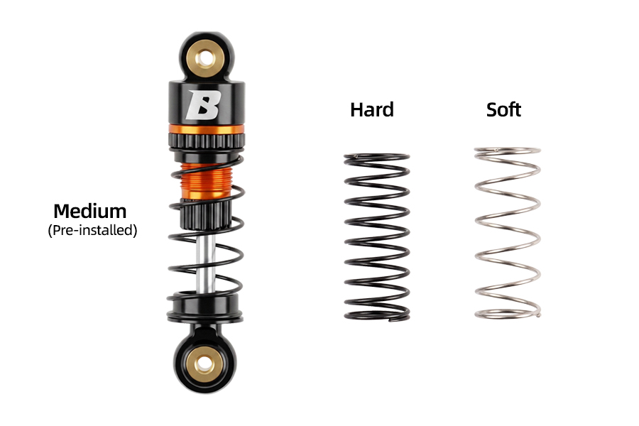 BATRAZZI 32.5mm Oil-filled Aluminium Shocks with Quick-Change for FMS FCX24M (4pcs)