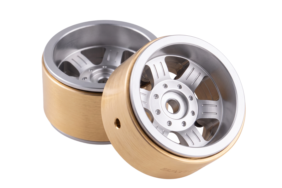 BATRAZZI Aluminum 0.7" Broadside 8-Lug Beadlock Wheels for Axial SCX30 (4pcs)