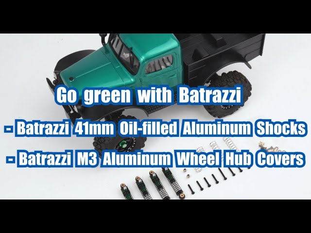 BATRAZZI 41mm Oil-filled Aluminum Shocks for FCX24 / FCX18 Green (4 pcs)