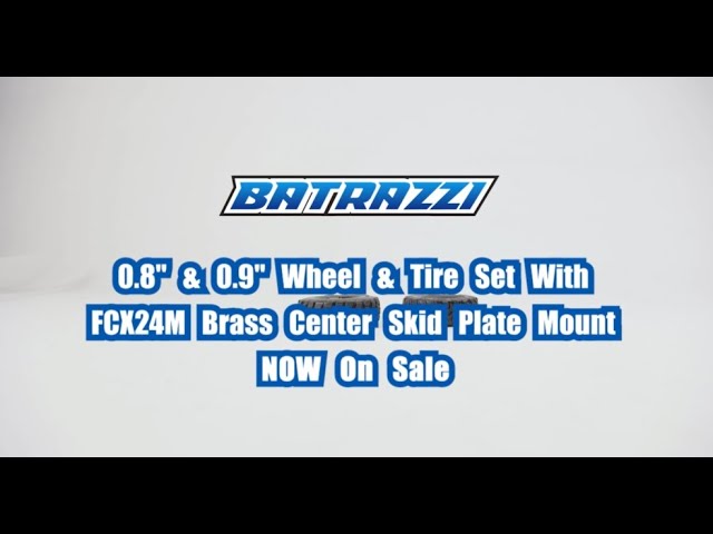 Batrazzi 0.9" Wheel & Tire Set with FCX24M Brass Center Skid Plate Mount