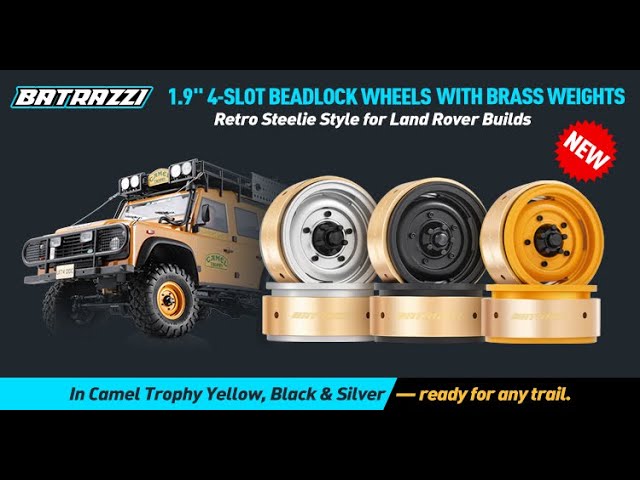 BATRAZZI 1.9” Aluminum Beadlock 4-Slot Road Wheels with Brass Weights (2pcs)