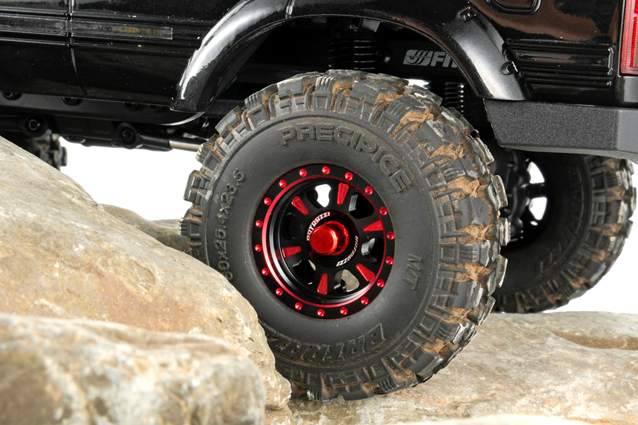 BATRAZZI 1.0” Rogue Beadlock Wheels Black with bold red accents (2pcs)