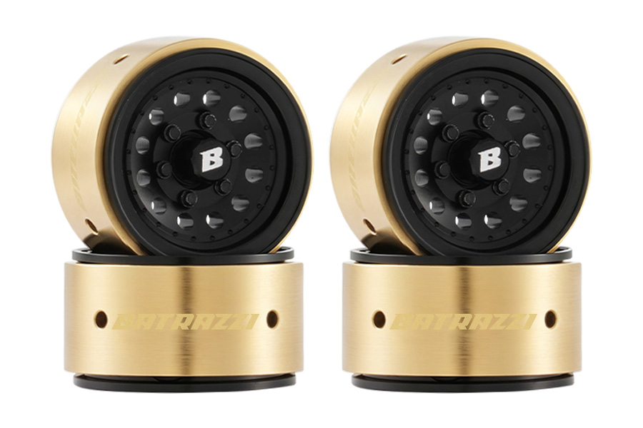 BATRAZZI Aluminum 1.0” Revolver Beadlock Wheels 4pcs(Silver / Black / Silver & Gold)