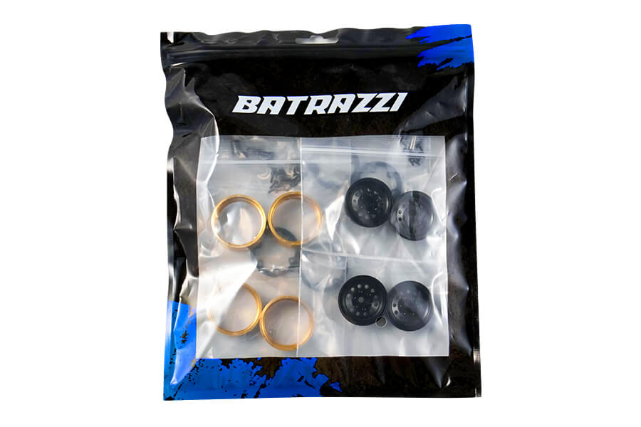 BATRAZZI Aluminum 1.0” Revolver Beadlock Wheels 4pcs(Silver / Black / Silver & Gold)