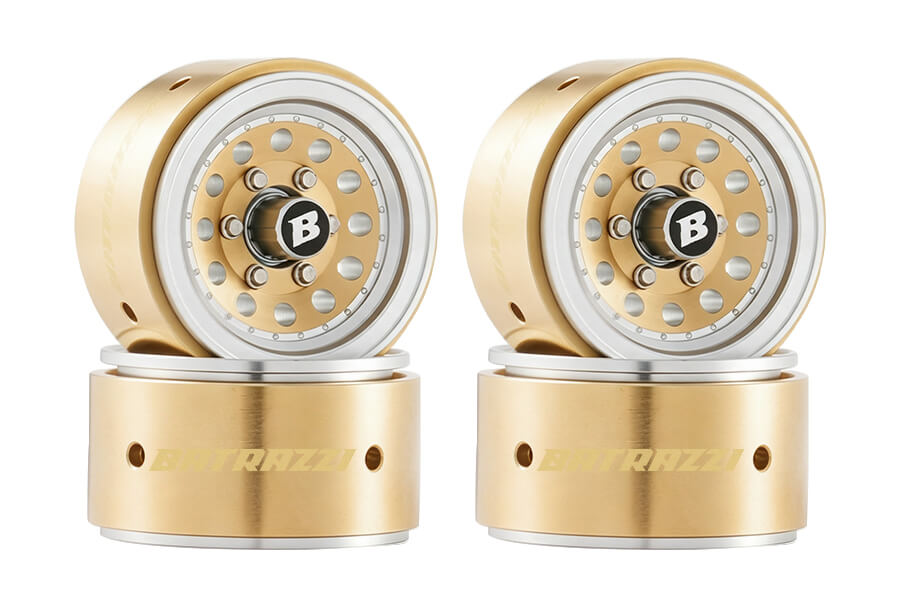 BATRAZZI Aluminum 1.0” Revolver Beadlock Wheels 4pcs(Silver / Black / Silver & Gold)