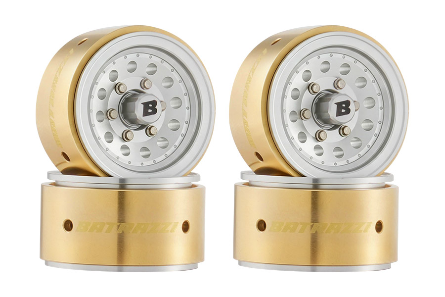 BATRAZZI Aluminum 1.0” Revolver Beadlock Wheels 4pcs(Silver / Black / Silver & Gold)