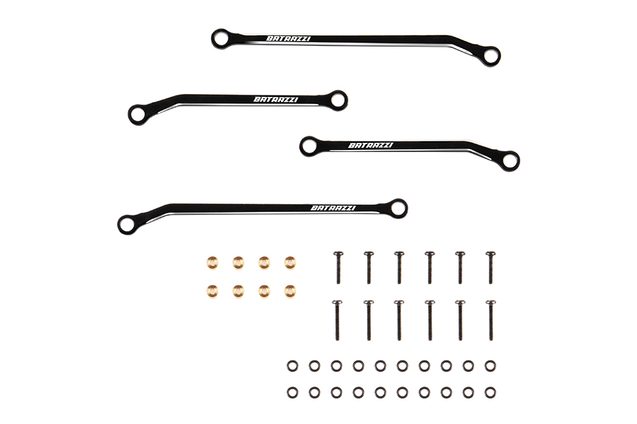 BATRAZZI Aluminum Lower Chassis Link Set for FMS FCX24M Tacoma (Black)