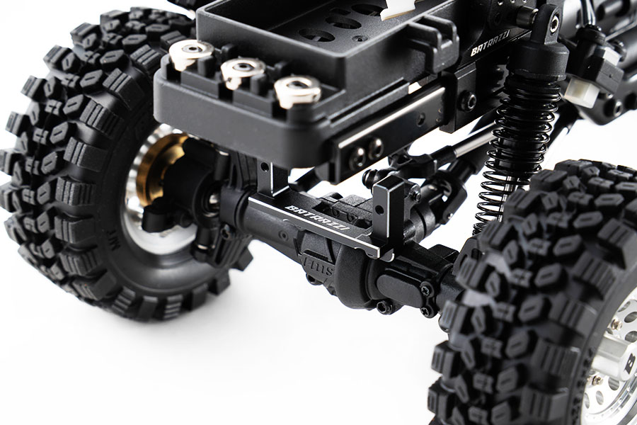 BATRAZZI Aluminum Steering Servo Mount for FMS FCX18 II (Black/Silver)