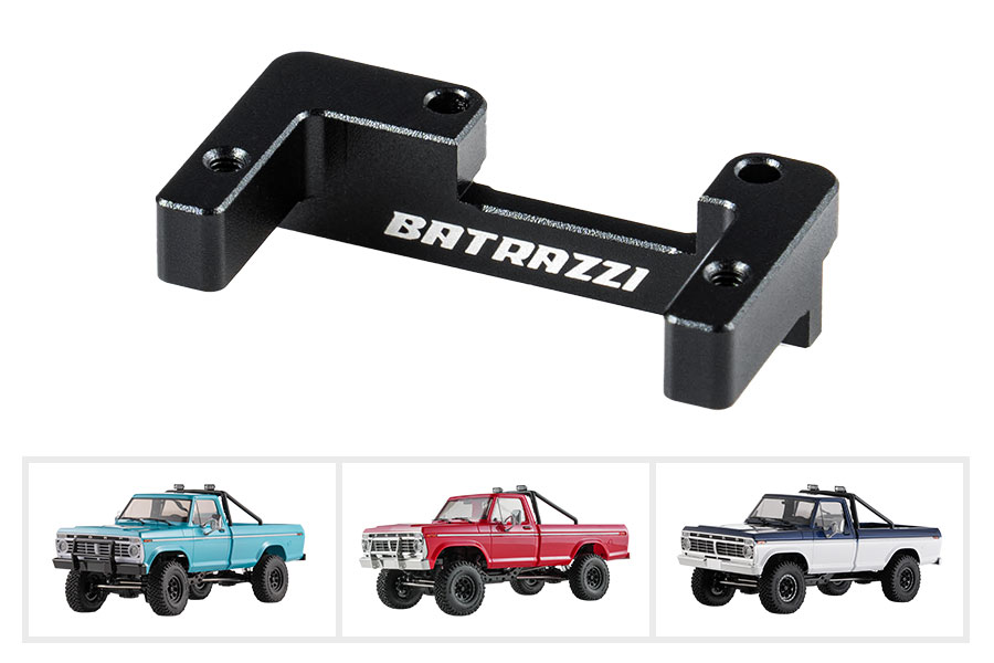 BATRAZZI Aluminum Steering Servo Mount for FMS FCX18 II (Black/Silver)