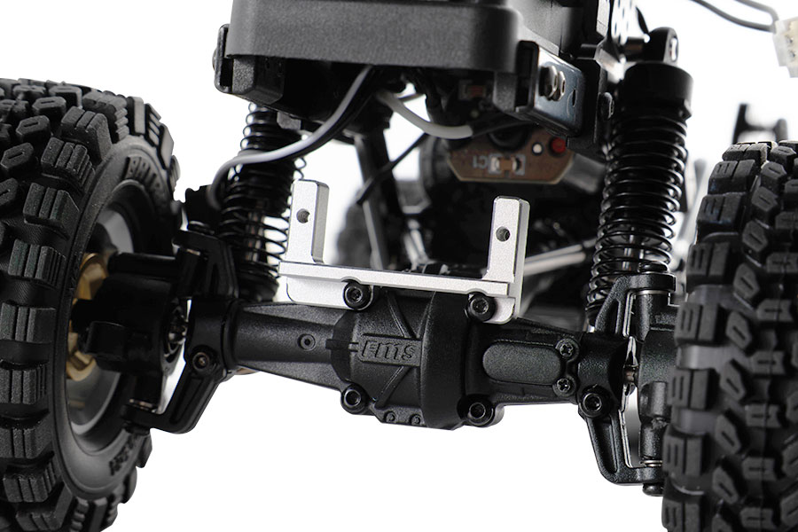 BATRAZZI Aluminum Steering Servo Mount for FMS FCX18 II (Black/Silver)