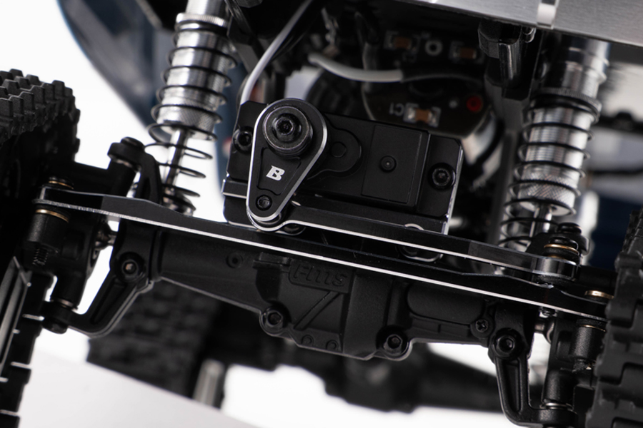 BATRAZZI Aluminum Steering Upgrade Set for FMS FCX18 II (Black)
