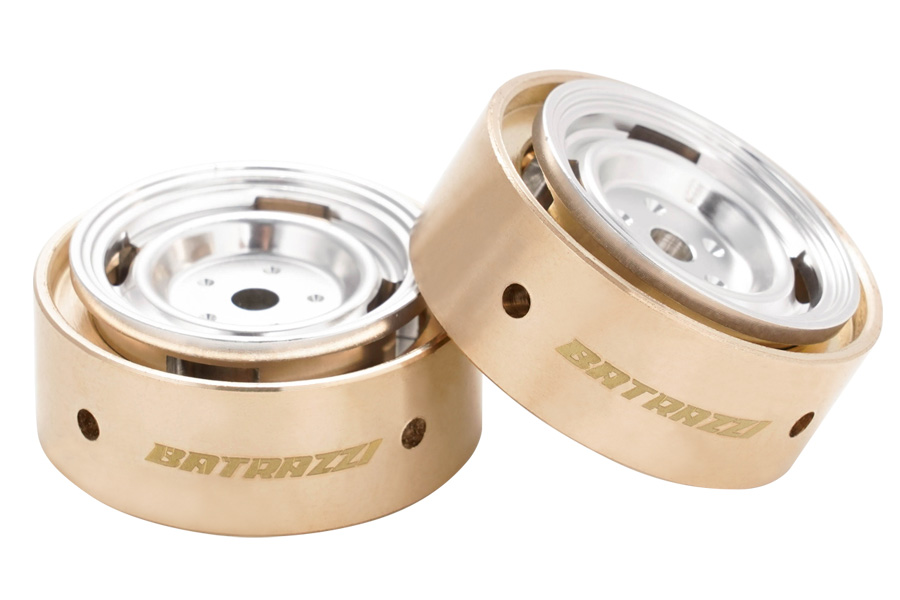 BATRAZZI 0.8" Aluminum 4-Slot Road Wheels Silver 4pcs for SCX24/CR24/FCX24M (Discovery/Range Rover)