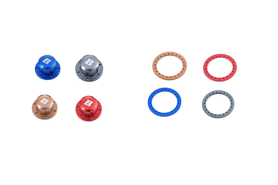 BATRAZZI 1.9" Aluminum Beadlock Rings & Hubcaps Combo (4pcs/set)