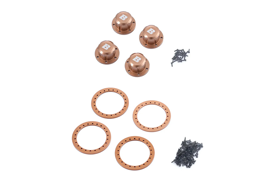 BATRAZZI 1.9" Aluminum Beadlock Rings & Hubcaps Combo (4pcs/set)