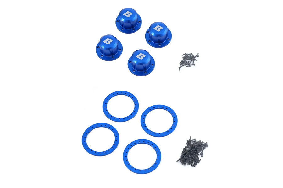 BATRAZZI 1.9" Aluminum Beadlock Rings & Hubcaps Combo (4pcs/set)