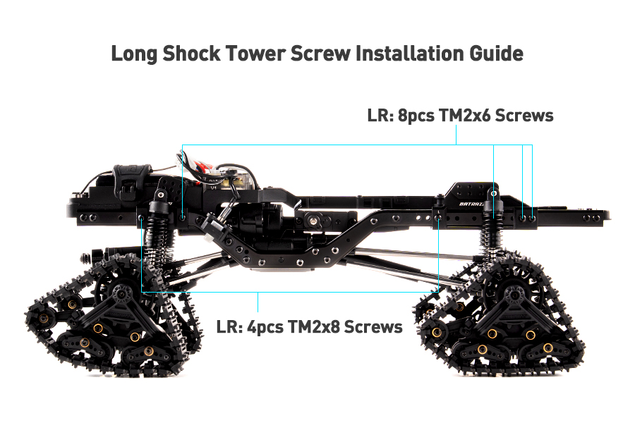 BATRAZZI Aluminum Shock Tower Mount Set for FMS FCX18 II