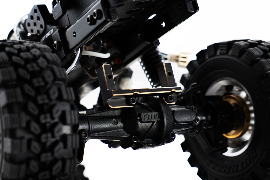 BATRAZZI Brass Steering Servo Mount for FMS FCX18 II (Black/Gold)